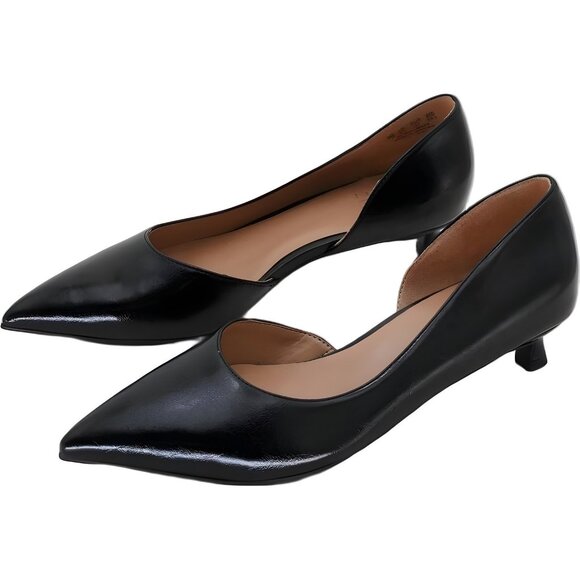 Naturalizer Gallent Pointed Toe Kitten Heel Pumps Black Women US 7W EU 37 - Picture 2 of 6